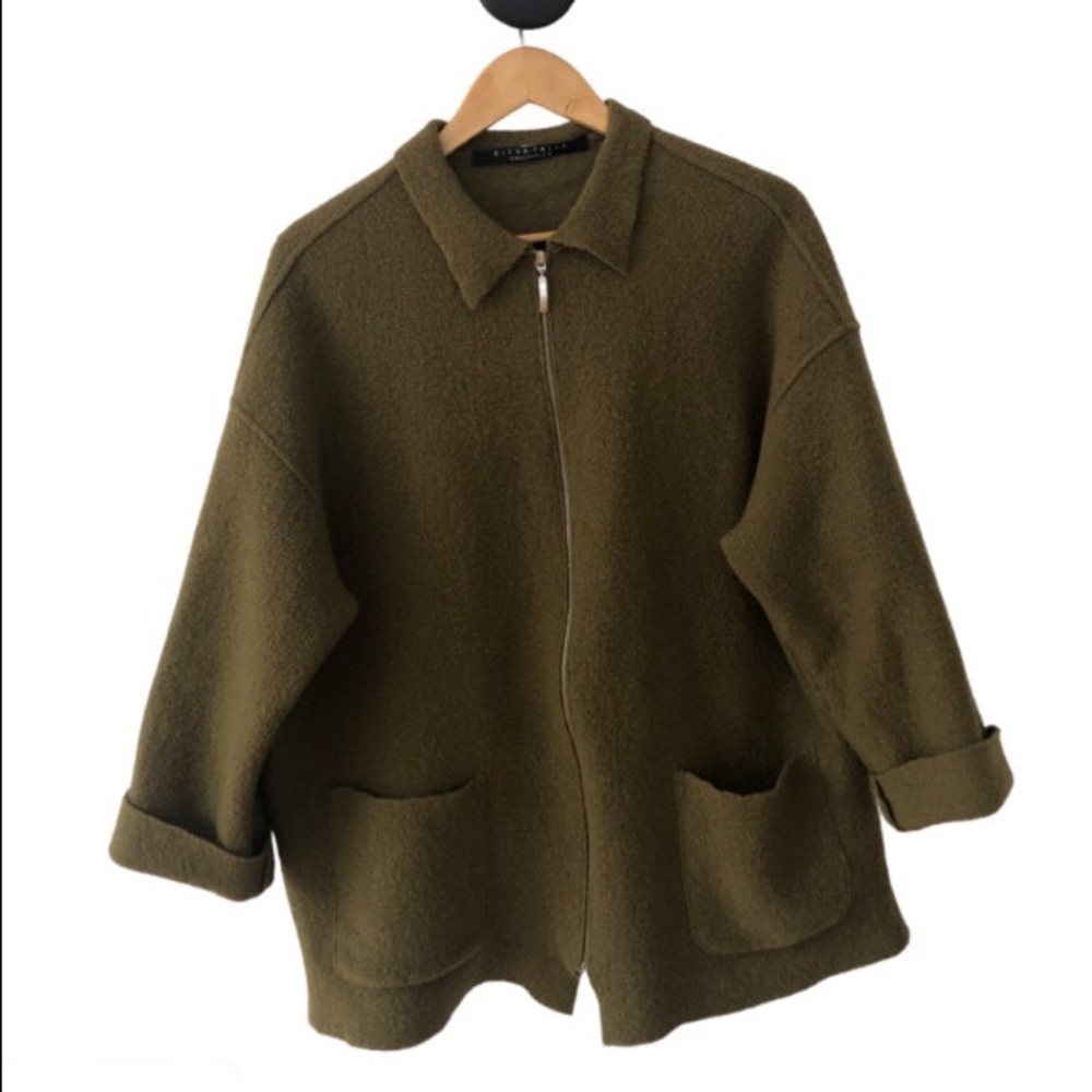 Marimekko Olive Green Zip-Front Jacket